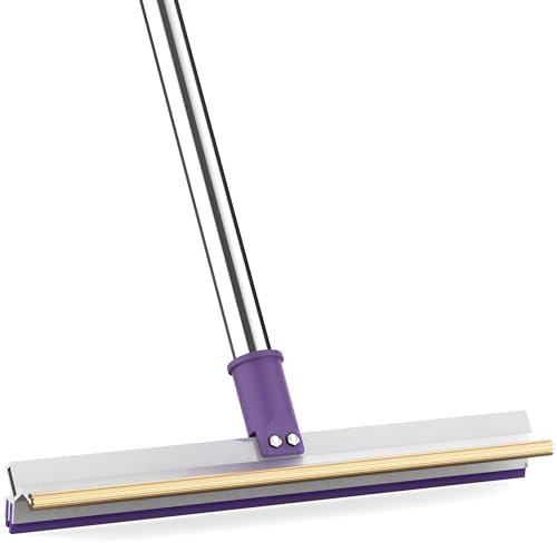 Large Pet Hair Removal Broom,DELOMO Dual Pet Hair Rake- 52 Handle & Extendable Design,Adjustable Long Handle Sticky Mop for Low Pile Rugs Stairs, Carpet Brush Scraper Dog Cat Hair Remover Broom