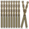 QttvbTna 10 Stück 4mm HSS Gold Kobalt Jobber Bohrer Set, Hochgeschwindigkeitsstahl Spiralbohrer Set für Edelstahl, Hartmetall, Aluminium, Gusseisen, Kupfer, Holz und Kunststoff