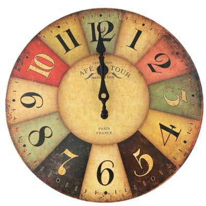 Garneck Holzuhr Digitale Wanduhren Geräuschlose Wanduhr Rustikales Dekor Vintage Wanduhr Für Zu Hause Holzwanduhr Badezimmer Uhr Rustikale Wanduhr Hölzerne Uhr Bambus Europäischer Stil