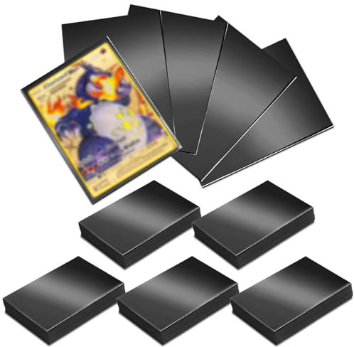 250 Stück Pokemon Karten Hüllen 66x91mm Sammelkarten Kartenhüllen Trading Card Penny Magic the Gathering Sleeves Spielkarten Transparent Pokemon Folien für Yugioh Lorcana MTG TCG Kartenhüllen, Schwarz