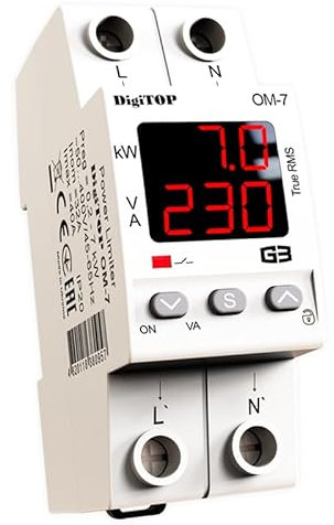 DigiTOP OM-7 Leistungsbegrenzer - Automatischer Strombegrenzer - 40A - Hutschienenmontage