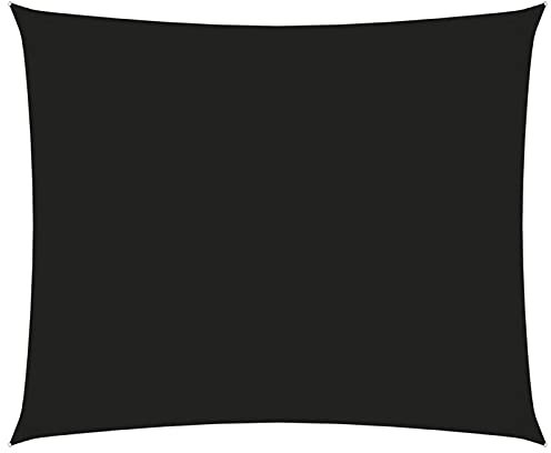 ZEYUAN Toldo de Vela Rectangular de Tela Oxford Negro 2x3 m, Toldo Vela, Toldos Exterior Terraza, Toldo para Sombra, Lona Sombra Exterior, Toldos para Patio