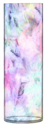 Pastellfarbene Ombré-Blumenvase, Batikmuster, Kunststoff, 30 x 9 cm, kleine Vase, dekorative Vasen für Büro, Hochzeit, Tisch, Büro, Party-Dekoration