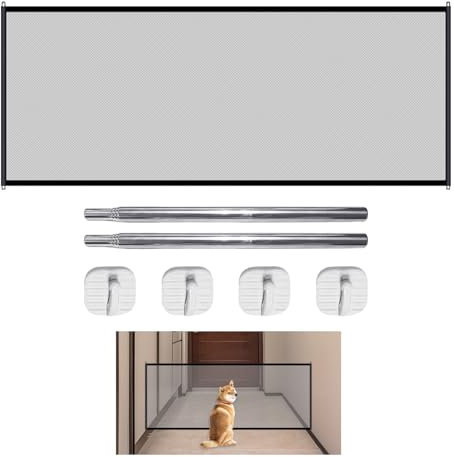 Filet d'Escalier Rétractable pour Chien - Protection Portable et Porte de Sécurité pour Bébé