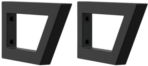 vidaXL Waschtisch-Halterungen 2 Stk. Schwarz Trapezförmig Stahl, Waschtischhalterung, Waschtischplatte Halterung, Waschbecken Halterung