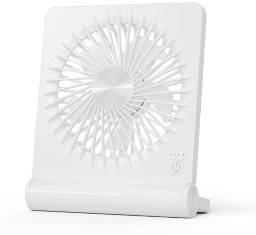 JOSTRY Desk Fan USB Powered with 3 Speeds Adjustable Strong Wind, Ultra Quiet Mini Personal Fan USB-C Corded Powered,220° Tilt Folding Plug In USB Fan