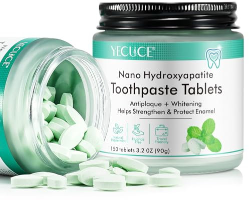 Zahnpasta Tabletten 150P, Feste Zahnpasta, Kautabletten Zahnpasta, Kokosnussöl & Minze Zutaten, Mundwassertabletten Für Unterwegs, Gesunder Mund & Reparatur Zahnschmelz & Frischer Atem