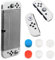 Coque pour Nintendo Switch OLED Dockable, Coque Transparent Protection avec Housses de Protection en TPU pour Joy Con et 6 Poignées Couvre Pouce Absorption des Chocs et Antirayures, Accessoires Etui