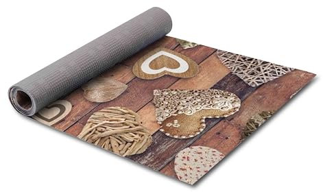 HomeLife PVC Küchenläufer waschbar & rutschfest | 52 × 280 cm | PVC Teppich Läufer für Küche, Flur & Bad | Polyester Teppich für Eingangsbereich Innen & Außenbereich | DesignHerzensholz