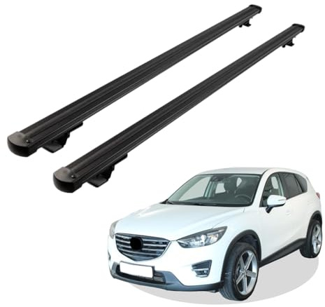 Grundträger Dachträger für Mazda CX5 ab Baujahr 2012-2017 V1 Schwarz, Querträger, Dachlastträger, Dachgepäckträger, Gepäckträger