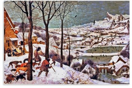 LJPENART Pieter Bruegel The Elde Poster (Jäger im Schnee) auf Leinwand, Wandkunst, Bild, Drucke, hängende Foto-Idee, Dekoration, Heimkunstwerke, 20 x 30 cm