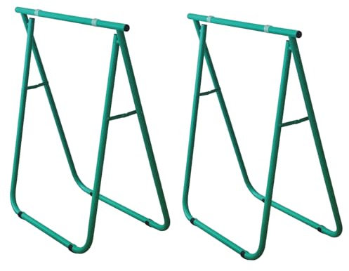 eacommerce - Set di 2 Cavalletti Pieghevoli | Struttura in Ferro Robusta | Design Salvaspazio | Ideale per Scrivania e Tavolo da Disegno | Misure 62x75H cm, Ferro (Smeraldo)