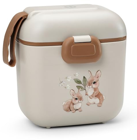 Elodie Details Boîte à Lunch pour Enfants, Bento Sans BPA avec Compartiments et Fourchette | Passe au Lave-Vaisselle & Micro-ondes | Boîte à Goûter École & Crèche, Finition Mate - 800ml,Bunny Darling