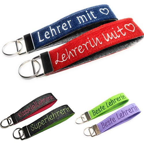 MIKALENI Schlüsselanhänger Schulkind personalisiertes Geschenk zur Einschulung Abschied Lehrerin mit Herz
