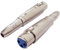 2x 6.35mm ¼ Stereo Female Jack To 3 Pin XLR Socket Cable Adapter - TRS Microphone