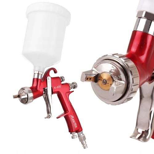 Auarita LVMP Technology Spritzpistole K-400 2,5-mm-Düse Langlebig 600 ml Fassungsvermögen zum Lackieren von Holz mit wasserbasierten Acryl- und farblosen Lacken