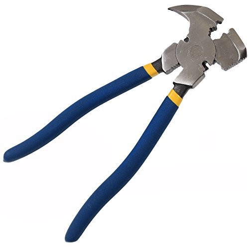 Professional 10.5 Fencing Pliers - Wire Cutter Staple Remover Hook Hammer Clamp