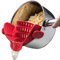 Kitchen Gizmo Snap N' Strain - Silicone Clip-On Colander, Heat Resistant Drainer for Vegetables and Pasta Noodles, Kitchen Gadgets for Bowl, Pots, and Pans - Essential Home Cooking Tools - Red