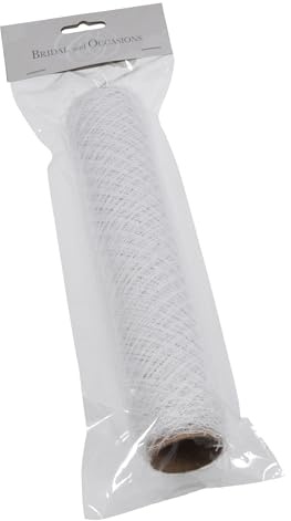 Birdcage Veil Millinery Mesh Netting for Fascinators 24cm x 5m - White