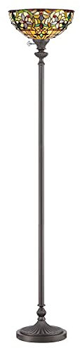 Licht-Erlebnisse Hohe Stehleuchte FARFALLA 6 Bronze Gold Ø36cm 178cm Tiffany-Stil Design Lampe Wohnzimmer Bodenleuchte