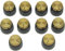 Dopro 10pcs Guitar AMP Amplifier Push on fit Knobs Black with Gold Aluminum Cap Top Fits 6mm diameter Pots Marshall Amplifiers