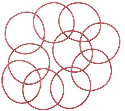Othmro O-Ringe, 60 mm x 2 mm, Silikon, Rot, 10 Stück