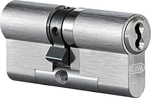 EVVA 4KS Doppelzylinder mit 3 Schlüssel + Sicherungskarte, Hochsicherheits-Zylinderschloss, einzelschließend oder gleichschließend, Schließanlage, Türschloss, Länge A:27 mm I:36 mm