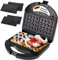 ADLER Mesko 3-in-1-Sandwichmaker, 750 W Leistung, austauschbare Platten