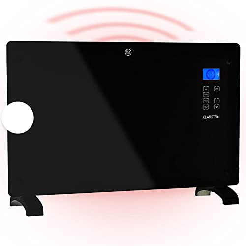 Klarstein Radiateur Electrique Mobile, Chauffage Electrique Mural 2000W à Faible Consommation d'Energie pour Maison, Salle de Bain, Convecteur, Radiateurs Electriques Silencieux, Thermostat