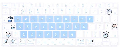 MMDW Stylish Keyboard Cover A2179 Silicone Protective Skin Keyboard Protector for MacBook Air 13 inch with Touch ID A2337 M1 Chip European Layout,cat