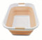 SAMMART Faltbarer Wäschekorb aus Kunststoff, 41 l, faltbar, Pop-Up-Aufbewahrungsbehälter/Organizer, tragbarer Waschbecken, platzsparender Wäschekorb (Weiß/Beige)