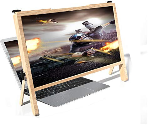 XIAOKUKU Laptop Bildschirmlupe 22 Zoll Notebook Computer Tablet PC Bildschirmhalter Lupe 3D 4 fache Vergrößerung Bildschirm zum Anzeigen von Spielen - Büro, Unterstützung der Winkeleinstellung,B