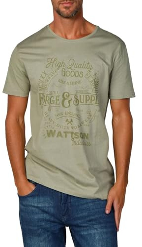 riverso Tshirt Herren Baumwolle Regular Fit RIVLeon Rundhals Kurzarm Sommer Tee Shirt Print, Größe:5XL, Farbe:Grün (PJD)