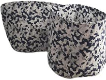 Set, 2 Brotkörbe 20 x 30 cm, Stoffkörbe für Zuhause und Küche, dekorative Körbe 20 x 30 cm zur Aufbewahrung, Körbe mit dekorativem Muster in Blau 20 x 30 cm, Grau und Weiß
