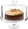 bar@drinkstuff Glass Cake Stand & Dome 25.5cm - Vintage Inspired Cake Stand with Dome