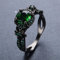 Ring Ringe Damen Bijouterie Herren Luxus Weiblicher Grüner Runder Stein Ring Charme Schwarz Gold Eheringe Für Frauen Versprechen Liebe Blume Verlobungsring 5 Grün