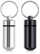 kwmobile 2x Metall Pillendose - 4,8 x 1,7 x 1,7 cm - Tablettendose Box mit Ring - Pillenbox Kapsel - Dose für Medikamente in Schwarz Silber