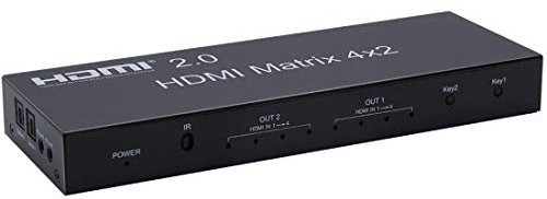 4K 60hz 6x2 HDMI Matrix 6 IN 2 out HDMI Splitter Switch 4x2 HDMI Matrix Audio Video Converter con EDID para PC TV Monitor Dual (4x2 HDMI Matrix)