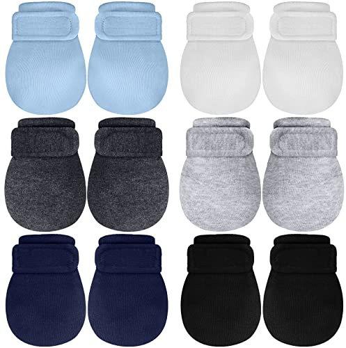 Newcotte Newborn Baby Mittens No Scratch Glove Multiple Color 6 Pairs