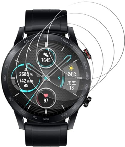 BOBOZHONG Protection Écran Compatible avec pour Watch GT2,4 Pièces 46MM HD Clair Protection D'écran Verre Trempé 9H Protecteur D'écran Résistant Aux Rayures pour Watch GT