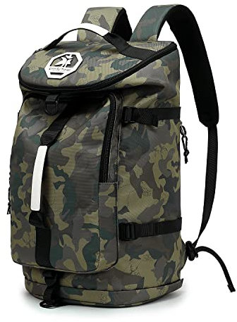 Kalesi Gym Duffle Bag Backpack 4-Way Waterproof with Shoes Compartment for travel Sport Hiking Laptop (Khaki)