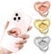 Jagowa 3 Pcs Cell Phone Ring Holder Heart Metal Rhinestone 360 Degree Rotation Finger Ring for All Smartphones (Rose Gold, Gold, Silver)