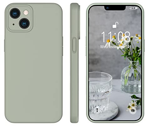 WXX for iPhone 13 Case Silicone Camera Protection Ultra Slim Case Soft Gel Cover Rubber Lightweight Anti-Scratch for iPhone 13 Phone Case Compatible for iPhone 13 6.1-Inch Copper Green