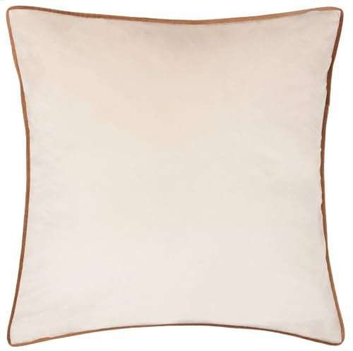 furn. Meridian Polyester Filled Cushion (Ecru/Ginger - 55 x 55cm) | Soft velvet cushion with contrast piping and polyester filling. 55 x 55cm. Ready to style.