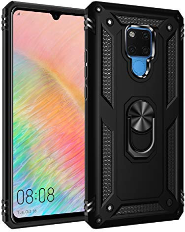 yanzi Compatibile con HuaWei Mate 20X Telefono Cover(2018)+3D Vetro Temperato[Militare-Antiurto]-[Supporto] TPU Bumper Robusta Silicone Protezione Custodia per HuaWei Mate 20X-Nero