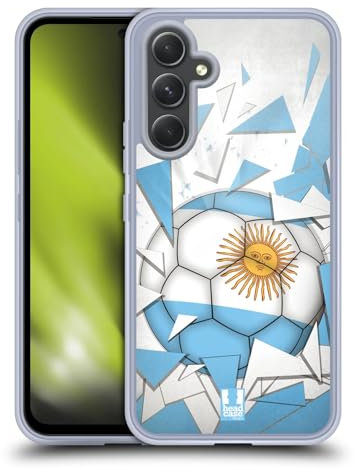 Head Case Designs Argentinien Fussball Glassplitter Soft Gel Handyhülle Hülle kompatibel mit Samsung Galaxy A54 5G