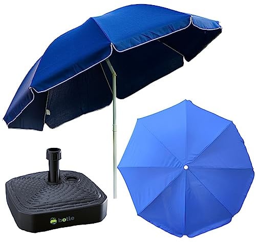 botle Komplett-Set Sonnenschirm + Schirmständer für den Garten Material Polyester/Stahl/Polypropylen 3 Farbe Groß D 240cm H 230cm Ständer touristisch leicht bremsfunktion Modern Funktionel