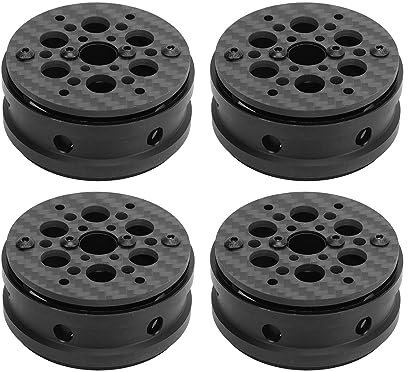 4PCS 1,9 Zoll Felgen Carbon Fiber RC Beadlock Wheels Felgen für SCX10 1/10 RC Crawler (Runder Lochstil)