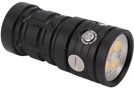 Hiraith Linterna de Buceo, 3 Fuentes de Luz Linterna de Antorcha de Buceo Recargable por USB para Buceo en Cuevas