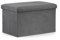 VBChome Sitzpouf 60 x 38 x 38 cm Grau Sitzhocker mit Stauraum Fußbank Truhen Aufbewahrungsbox faltbar Fußstütze Material - Samt 60x38x38 cm